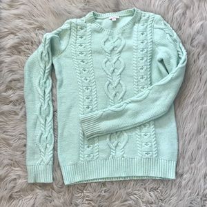 Mint green fisherman’s sweater